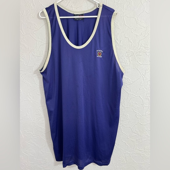 Vintage Tommy Hilfiger Purple Basketball Sport Jersey Men XXL 90s MADE IN USA - Picture 1 of 5